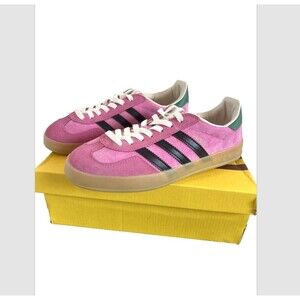 GUCCI x adidas GAZELLE Sneakers Men's Pink Velvet Italy Size US 9 /EU 42 2/3 NEW